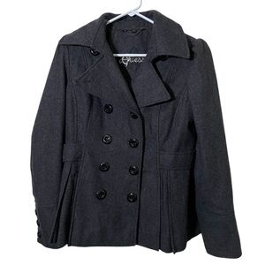 Guess Charcoal Wool Double Breasted Jacket